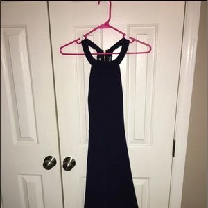 Navy blue short prom dress